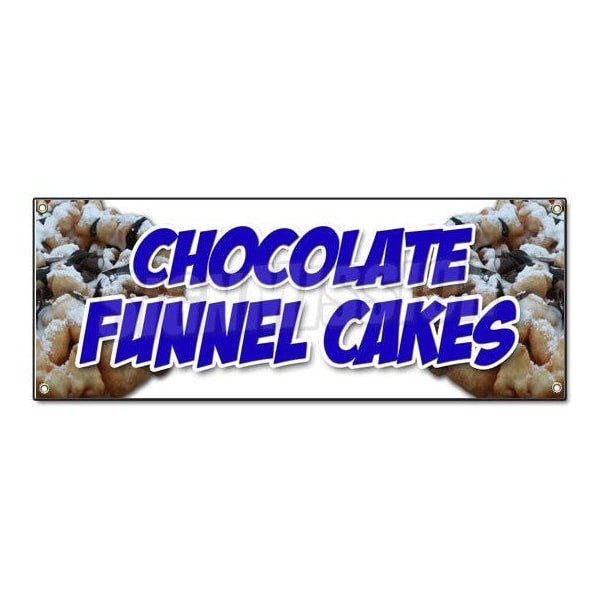 CHOCOLATE FUNNEL CAKES BANNER SIGN bakery cake cookies pastry bread baker